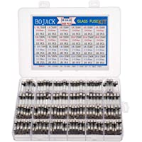 BOJACK 24 Valores 360 piezas Juego de surtido de fusibles de vidrio de fusión rápida 250V 5x20mm 6x30mm 0.25 0.5 1 2 3 4…